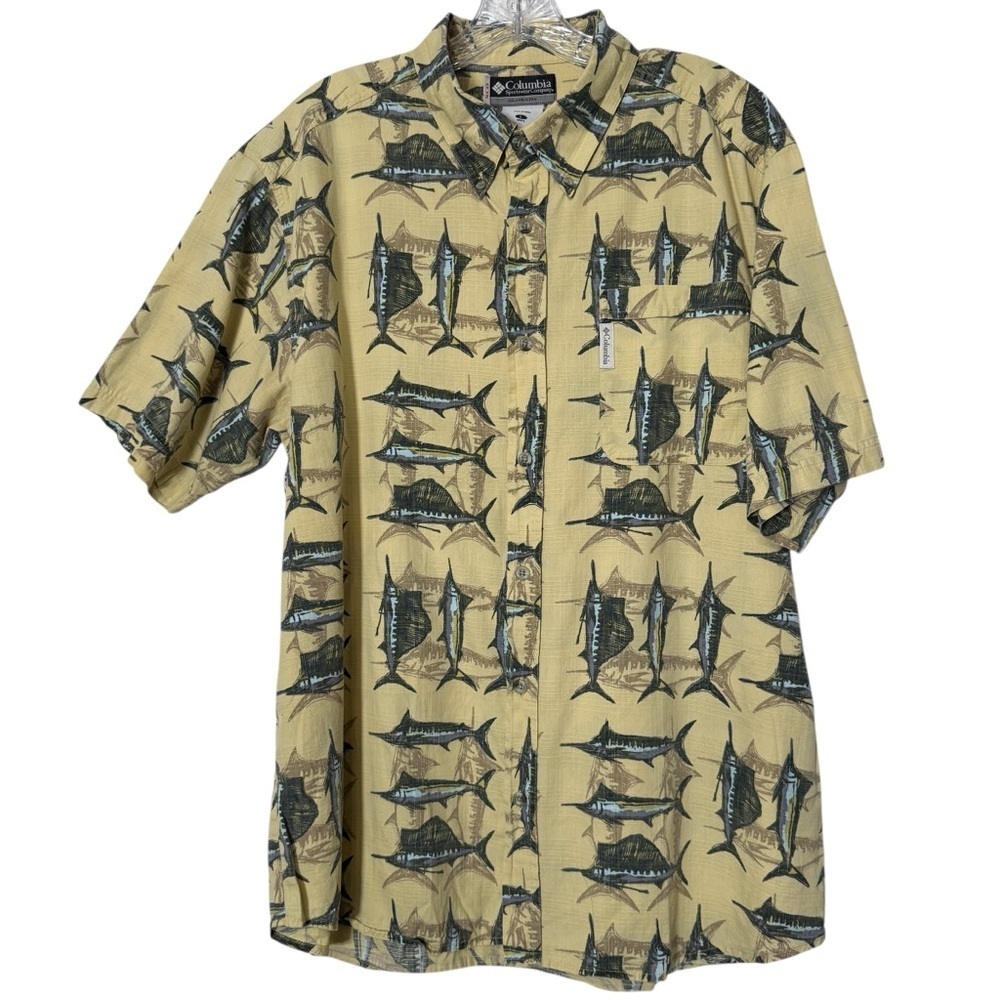 Columbia Marlin Fishing Shirt | Men’s L | Short Sleeve Cotton